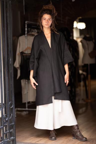 KIMONO LNIANE LONG NEW DESIGN - BLACK