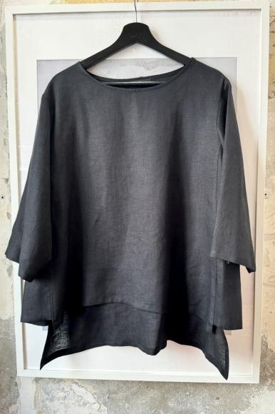LONGSLEEVE LNIANY z kieszeniami - GŁĘBOKA CZERŃ